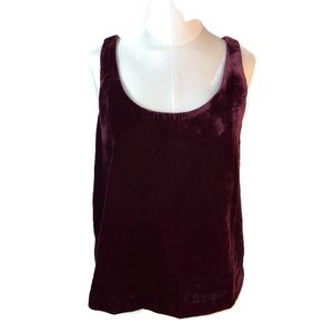 J Crew Velvet burgundy Tank Top. Lined. Scoop neck